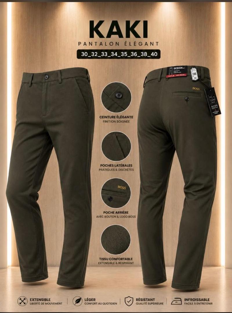 🔥 PROMO EXCEPTIONNELLE – STYLE & ÉLÉGANCE ! 🔥 Vous cherchez la tenue parfaite pour un look chic et décontracté à petit prix ? Craquez pour notre Pantalon Kaki tendance, confortable et facile à assortir ! ✨ Pourquoi l'adopter ?  * Style intemporel : Idéal